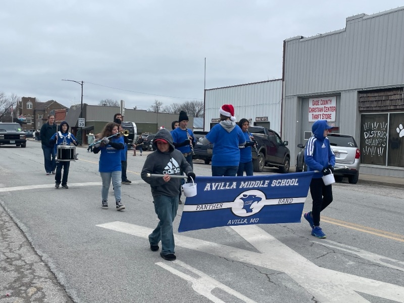 Avilla R13 Schools Marching Band Participated in Area Christmas Parades